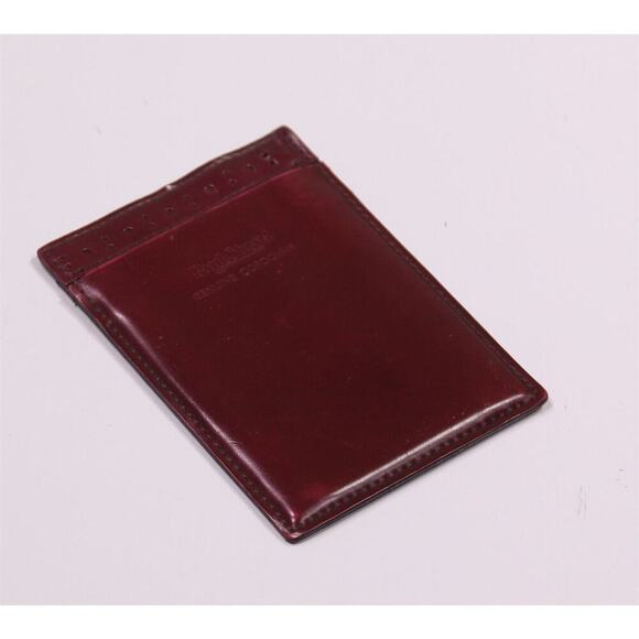 Paul Stuart Genuine Shell Cordovan Leather Burgundy Card Holder Wallet - Picture 1 of 4